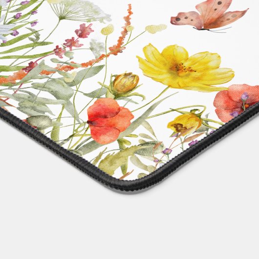 ボタニッパーソナライズされたク水彩野花 デスクマット (コーナー)