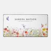 ボタニッパーソナライズされたク水彩野花 デスクマット (正面)