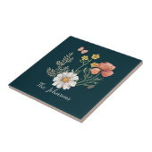 ボタニッパーソナライズされたク野草花房宝 タイル (側面)