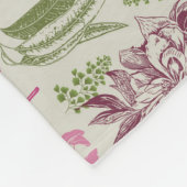 ボタニッパーソナライズされたセージ牡丹ユーカリ フリースブランケット (角)