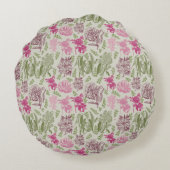 ボタニッパーソナライズされたセージ牡丹ユーカリ ラウンドクッション (裏面)