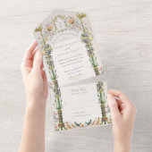 ボタニッビクトリアンクの結婚穴あきRSVP オールインワン招待状 (貼ってはがせる)