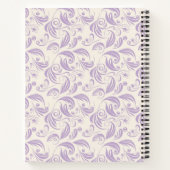 ボタニッフェミニント紫の離れパターン文字 ノートブック (裏面)