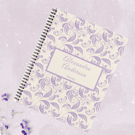 ボタニッフェミニント紫の離れパターン文字 ノートブック