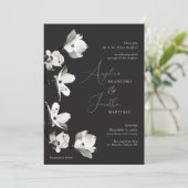 ボタニッフォーマルクウッド白黒セージインビタット 招待状 (スタンド正面)