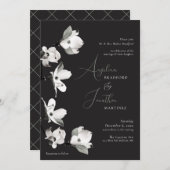 ボタニッフォーマルクウッド白黒セージインビタット 招待状 (正面/裏面)