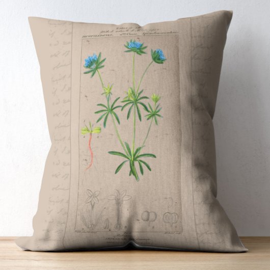 ボタニッフランスのクイラストレーションブルーウッドルフ アクセントクッション