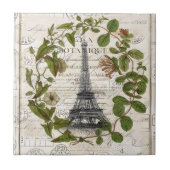 ボタニッフランスのク葉パリエッフェル塔 タイル (正面)