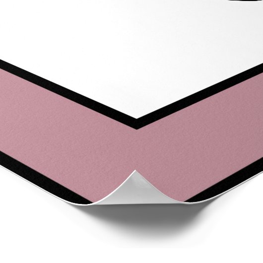 ボタニッミニマルクのリーフラインアートモーヴプラム縁ど ポスター (角)