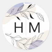 ボタニッミニマルク・ライン・ア結婚ート封筒用シール ラウンドシール (正面)