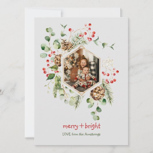 ボタニッメリークと明るい赤い果実の水色 シーズンカード (正面)