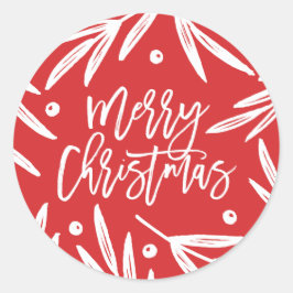 ボタニッモダンクのクリスマスのシール – 赤 ラウンドシール