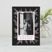 ボタニッモダンクのフレームのクリスマス写真ニュー結婚レイ シーズンカード (スタンド正面)