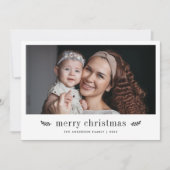 ボタニッモダンクのブラックプレイドメリークリスマスフォト シーズンカード (正面)