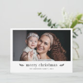 ボタニッモダンクのブラックプレイドメリークリスマスフォト シーズンカード (スタンド正面)