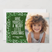 ボタニッモダンクのメリークリスマス写真 – オリーブ シーズンカード (正面)