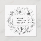 ボタニッモダンクの白黒 スクエア名刺 (正面)