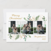 ボタニッモダンクの緑のフォトホリデーカード シーズンカード (正面)