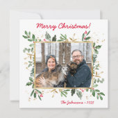 ボタニッモダンクの緑のフォトホリデーカード シーズンカード (正面)