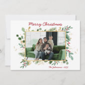 ボタニッモダンクの緑のフォトホリデーカード シーズンカード (正面)