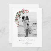 ボタニッモダンクの緑の写真クリスマスカード シーズンカード (正面/裏面)