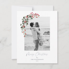 ボタニッモダンクの緑の写真クリスマスカード シーズンカード