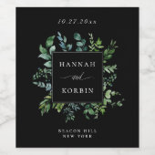 ボタニッモダンクの緑の黒結婚色 ワインラベル (シングルラベル)