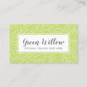 ボタニッモダンクの葉の枝グリーンミニマリスト 名刺 (正面)