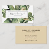 ボタニッモダンクウォーターカラーグリーンプロフェッショナル 名刺 (正面/裏面)