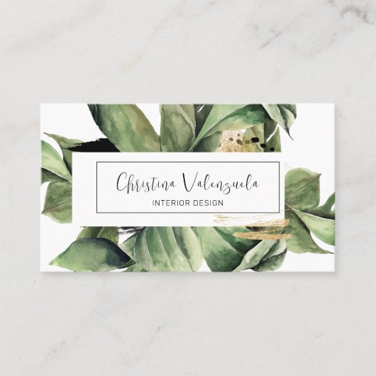 ボタニッモダンクウォーターカラーグリーンプロフェッショナル 名刺 (正面)