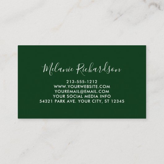 ボタニッモダンクエレガントセイジシダ緑 名刺 (裏面)