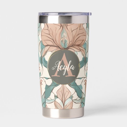 ボタニッモダンクエレガントフローラダマスク 保温保冷タンブラー (左面)