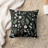 ボタニッモダンクエレガント・ユーカリ・ブラック クッション (ブランケット)