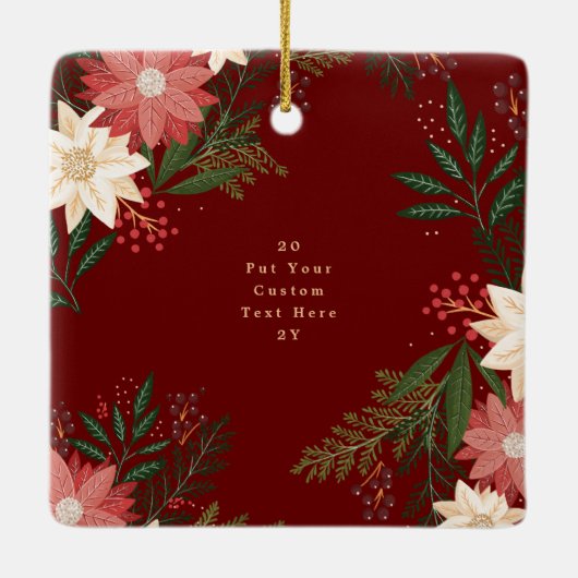 ボタニッモダンクカスタムの家族の写真の喜び セラミックオーナメント (裏面)