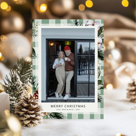 ボタニッモダンクグリーンプライド写真クリスマスカード シーズンカード