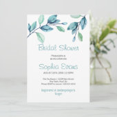 ボタニッモダンクグリーン葉ブライダルシャワー 招待状 (スタンド正面)