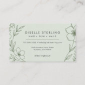 ボタニッモダンクセージグリーンネームタイポグラフィ 名刺 (裏面)