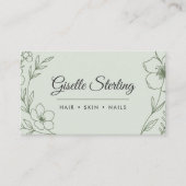 ボタニッモダンクセージグリーンネームタイポグラフィ 名刺 (正面)