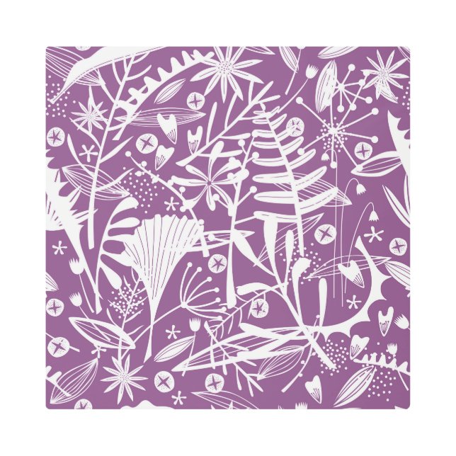 ボタニッモダンクパープル メタルプリント (正面)