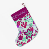 ボタニッモダンクフローラクリスマスホリデー スモールクリスマスストッキング (裏面 (吊り時))