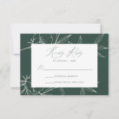 ボタニッモダンクフローラダークグリーン&クリームズ結婚 出欠カード (正面)