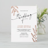 ボタニッモダンクラインア結婚ートフォイル招待状 箔招待状 (立ち正面)