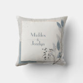 ボタニッモダンク幾何学青ニュートラル結婚ズ クッション (裏面)