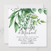 ボタニッモダンク手書き結婚クラフト 招待状 (正面)