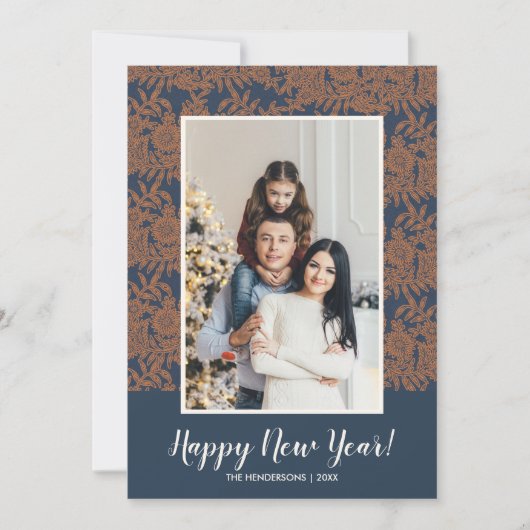 ボタニッモダンク新年の家族の写真 シーズンカード (正面)