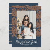 ボタニッモダンク新年の家族の写真 シーズンカード (正面/裏面)