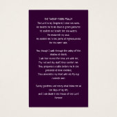 ボタニッモダンク紫ホワイトフォト葬儀カード (裏面)