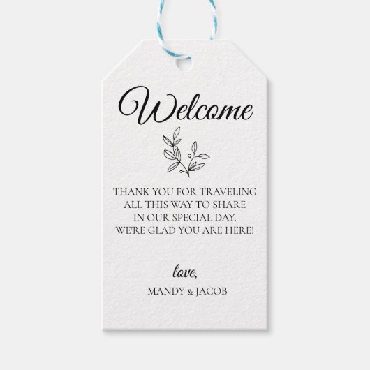 ボタニッモダンク結婚の歓迎バッグ ギフトタグ (正面)