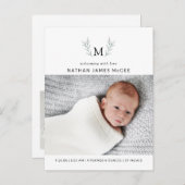 ボタニッモダンク緑化モノグラム写真誕生 案内ポストカード (正面/裏面)