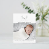 ボタニッモダンク緑化モノグラム写真誕生 案内ポストカード (スタンド正面)